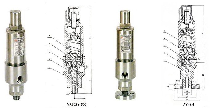 AY42H YA802Y-600安全益（yì）流閥外（wài）形尺寸（cùn）圖