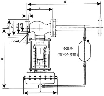 ZZYP-16B自力式壓力（lì）調節閥外形尺寸（cùn）圖