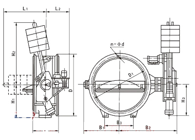 HD741X液控止回閥外形尺寸圖（tú）