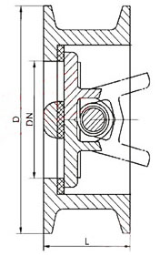 H76H/W美標對夾式止回閥外形尺寸圖