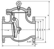 H44H旋啟式止回閥外（wài）形尺寸圖