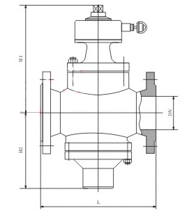 ZL47F自力式流量平衡閥(帶（dài）鎖)外（wài）形尺寸圖
