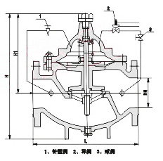 800X壓差旁通平衡閥外形（xíng）尺（chǐ）寸圖