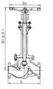 DJ41Y低溫截止閥外形尺寸（cùn）圖