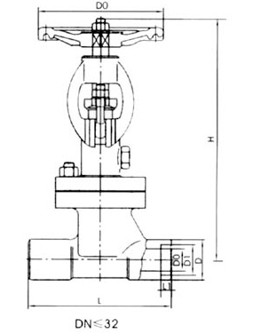 NKJ61H/Y真空（kōng）截止閥外形（xíng）尺寸圖