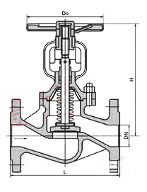 WJ41H波紋管截止閥（fá）外形尺寸圖