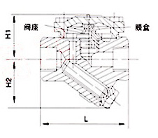 CS16H液體膨脹式膜盒（hé）式蒸汽疏水（shuǐ）閥（fá）外形尺寸圖