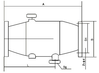 ZPG-L、I型（直角（jiǎo））自動排汙過濾器外形尺寸圖