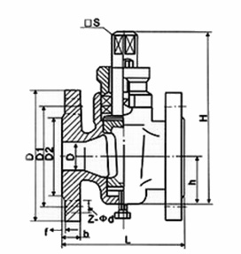 X43W-1.0C二通鑄鐵旋塞閥外（wài）形尺（chǐ）寸（cùn）圖